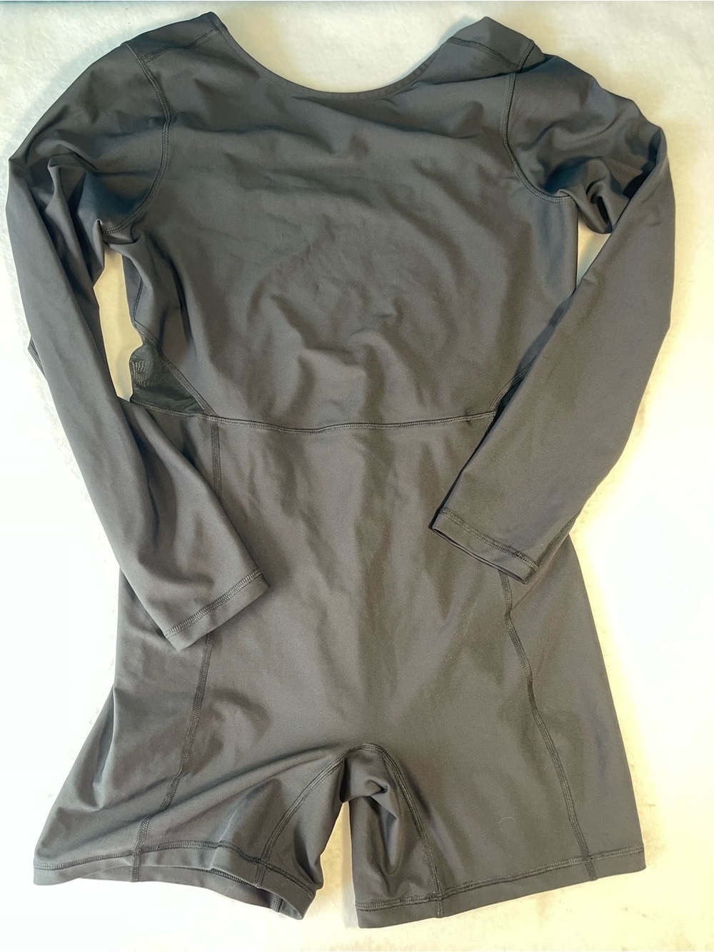 Old Navy Active Black Long Sleeve Athletic Unitard Romper Biker Short One Piece - Picture 2 of 7
